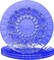 Elle Décor Glass Salad Plate | Set of 4 | Blue | 6-Inch Dishwasher Safe